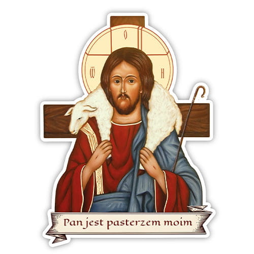 Naklejka z Chrystusem Dobrym Pasterzem