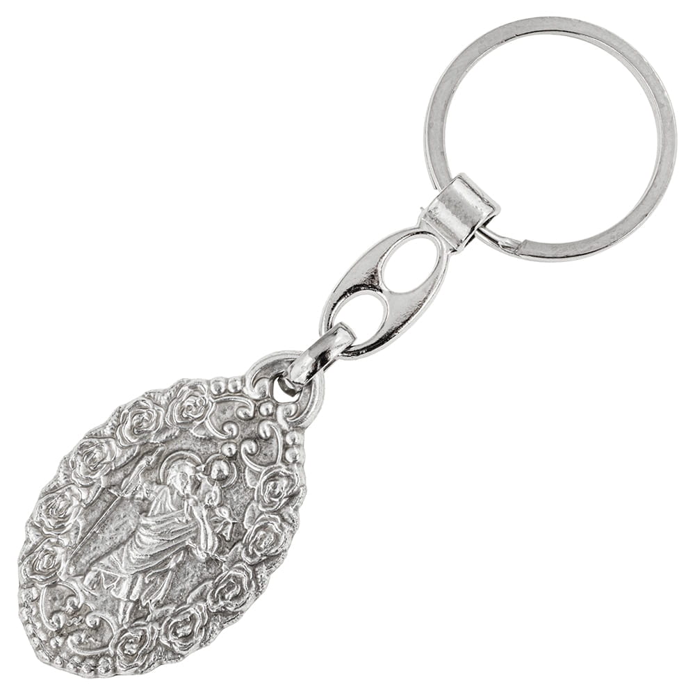 Dwustronny brelok z Matką Boską Częstochowską i św. Krzysztofem