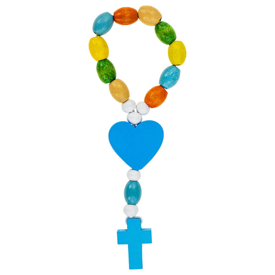 Bunter Rosenkranz aus Holz für einen Jungen