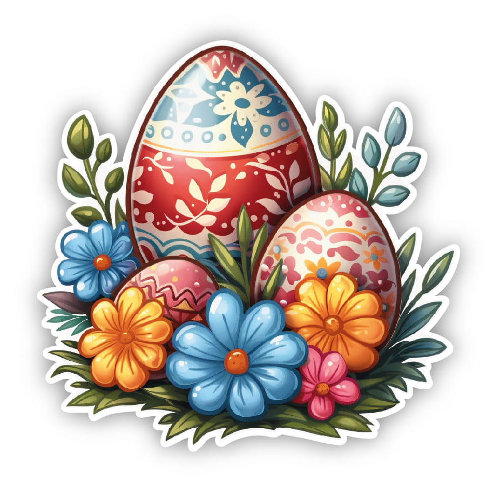 Pisanki - naklejka wielkanocna