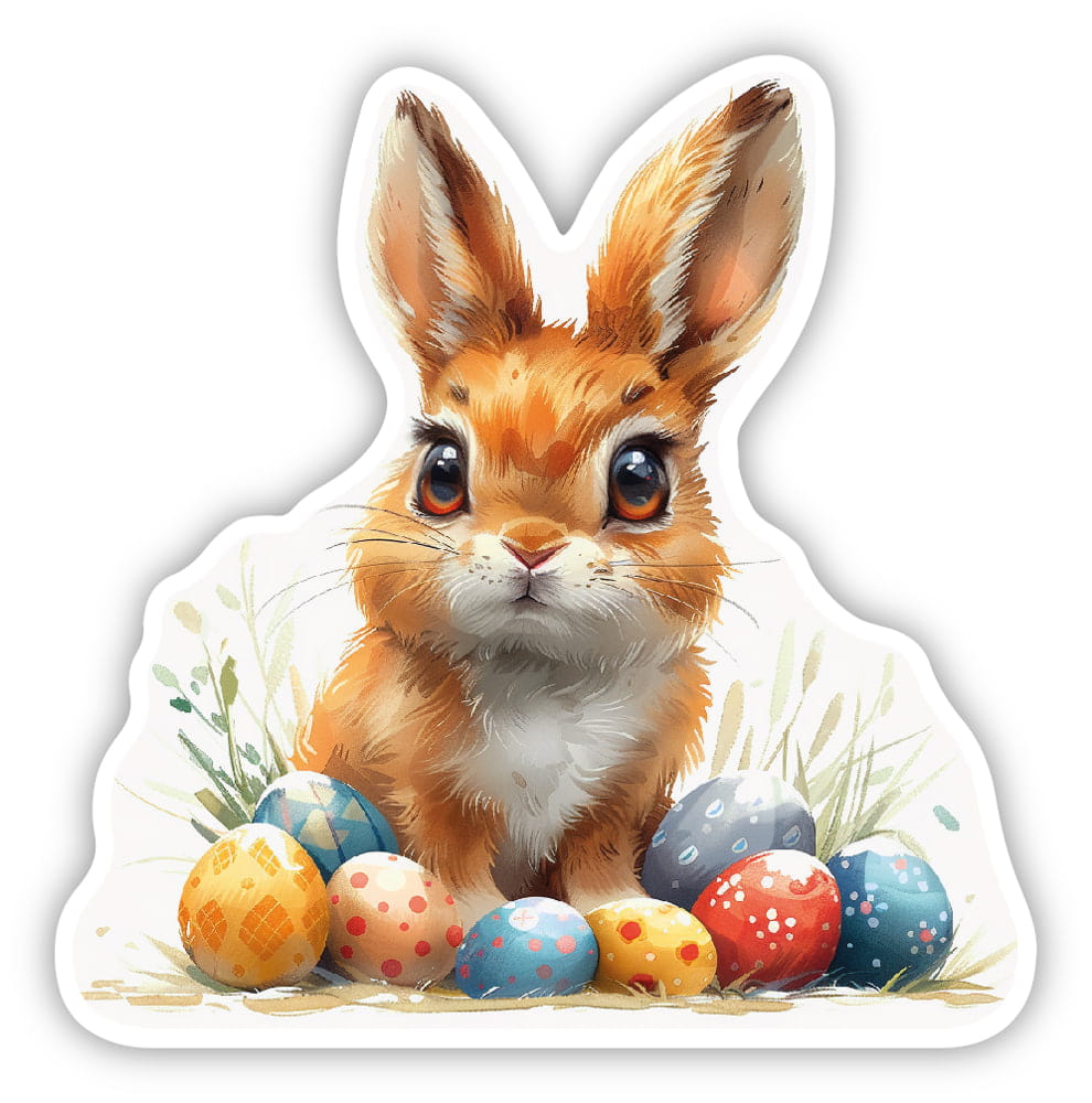Słodki Zając Wielkanocny - Naklejka