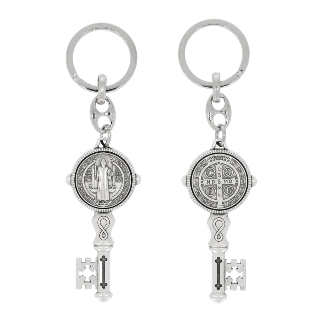 Saint Benedict Key-Shaped Keychain – Symbol of Protection and Faith
