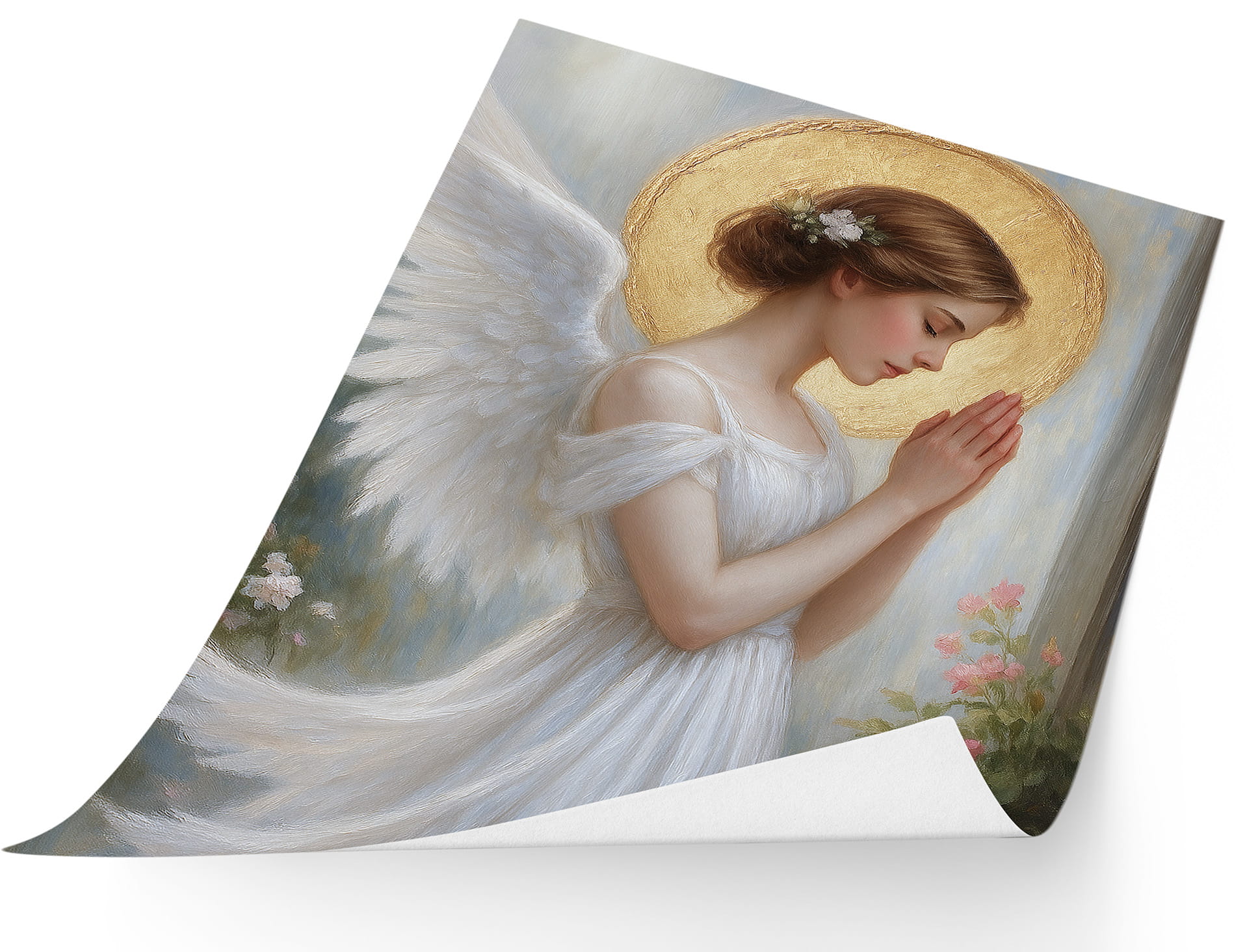 Engel im Gebet – religiöses Poster