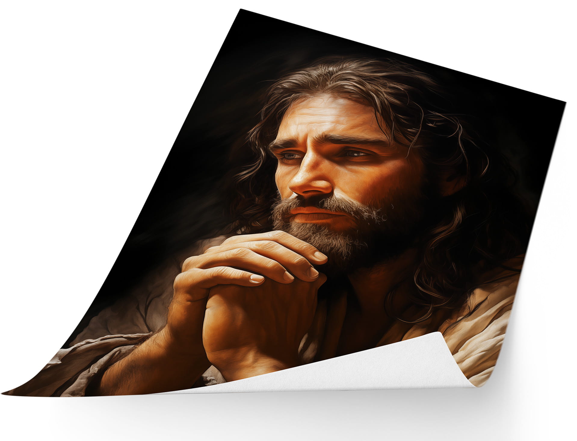 Jesus im Gebet – religiöses Poster
