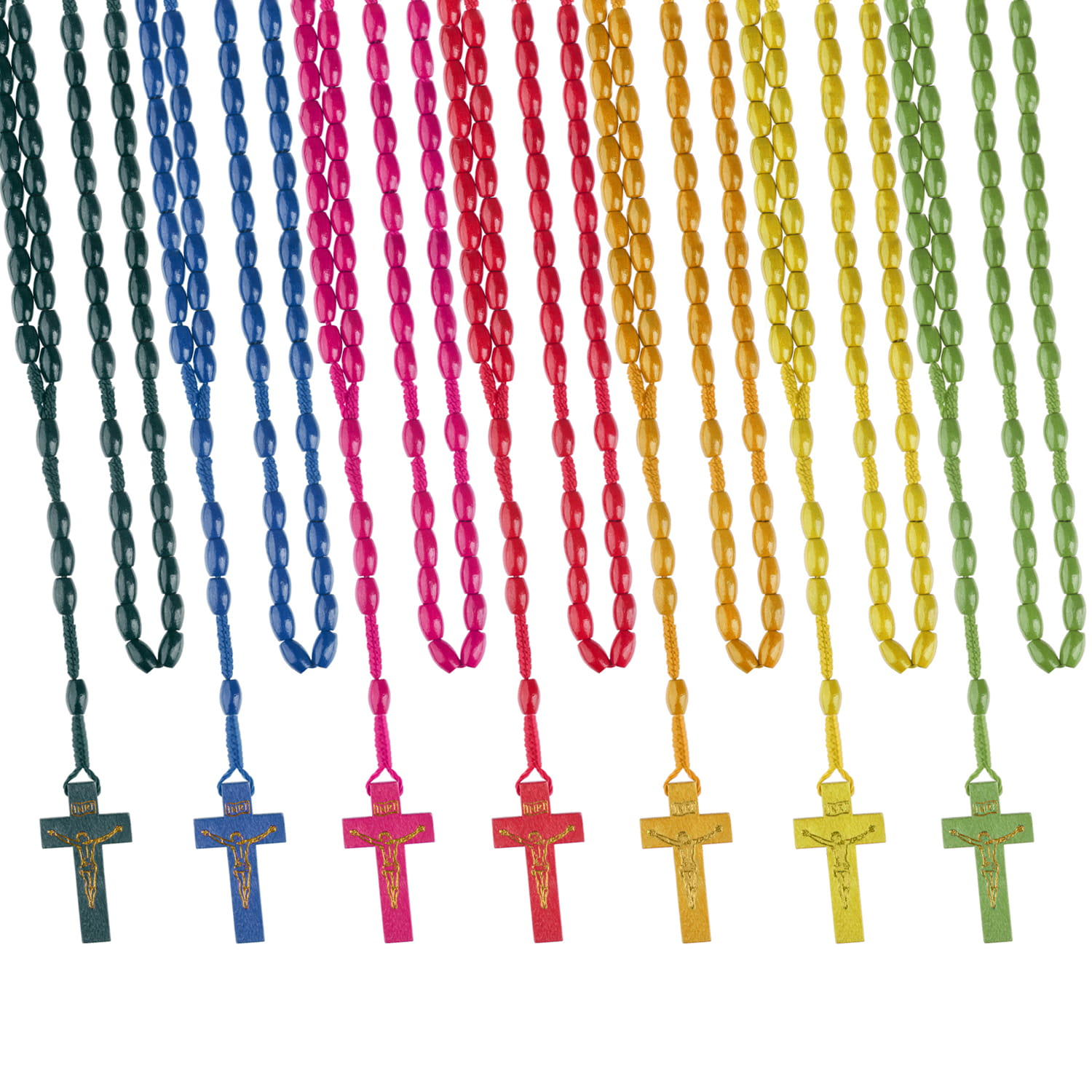 Drewniany różaniec na sznurku