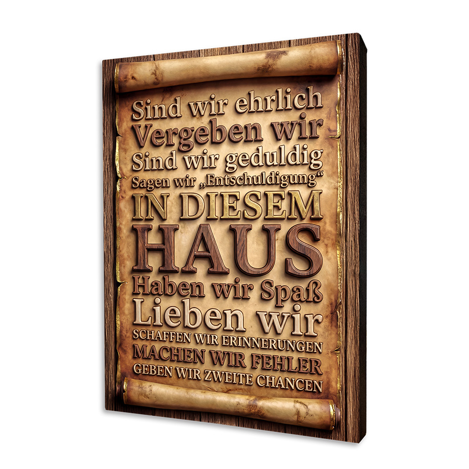 IN DIESEM HAUS – Holzbild mit Familiensprüchen