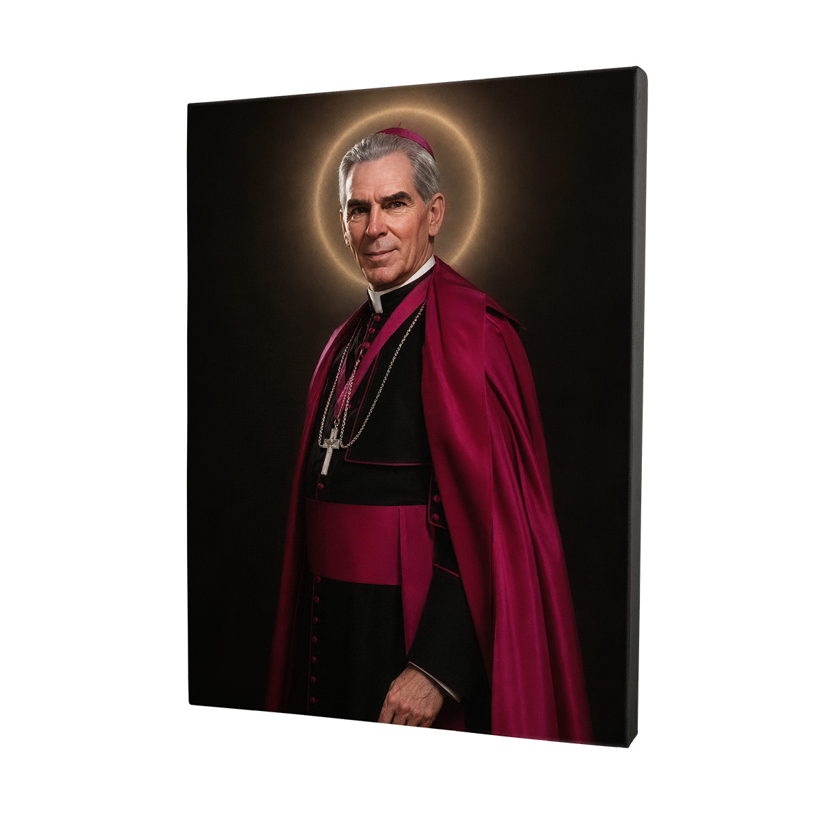 Fulton Sheen – obraz na płótnie canvas z portretem arcybiskupa