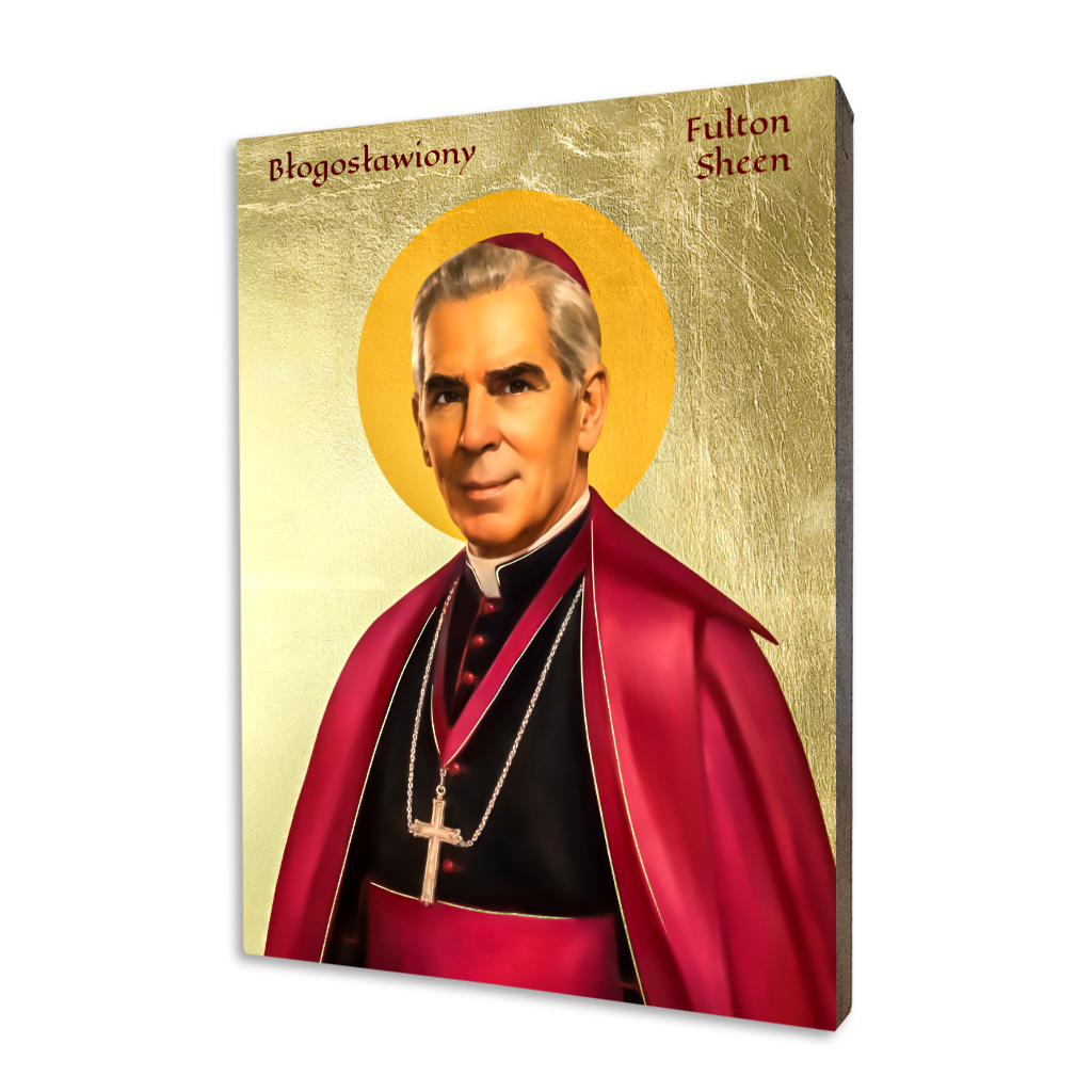 Błogosławiony Fulton Sheen – ikona na złoconej desce lipowej