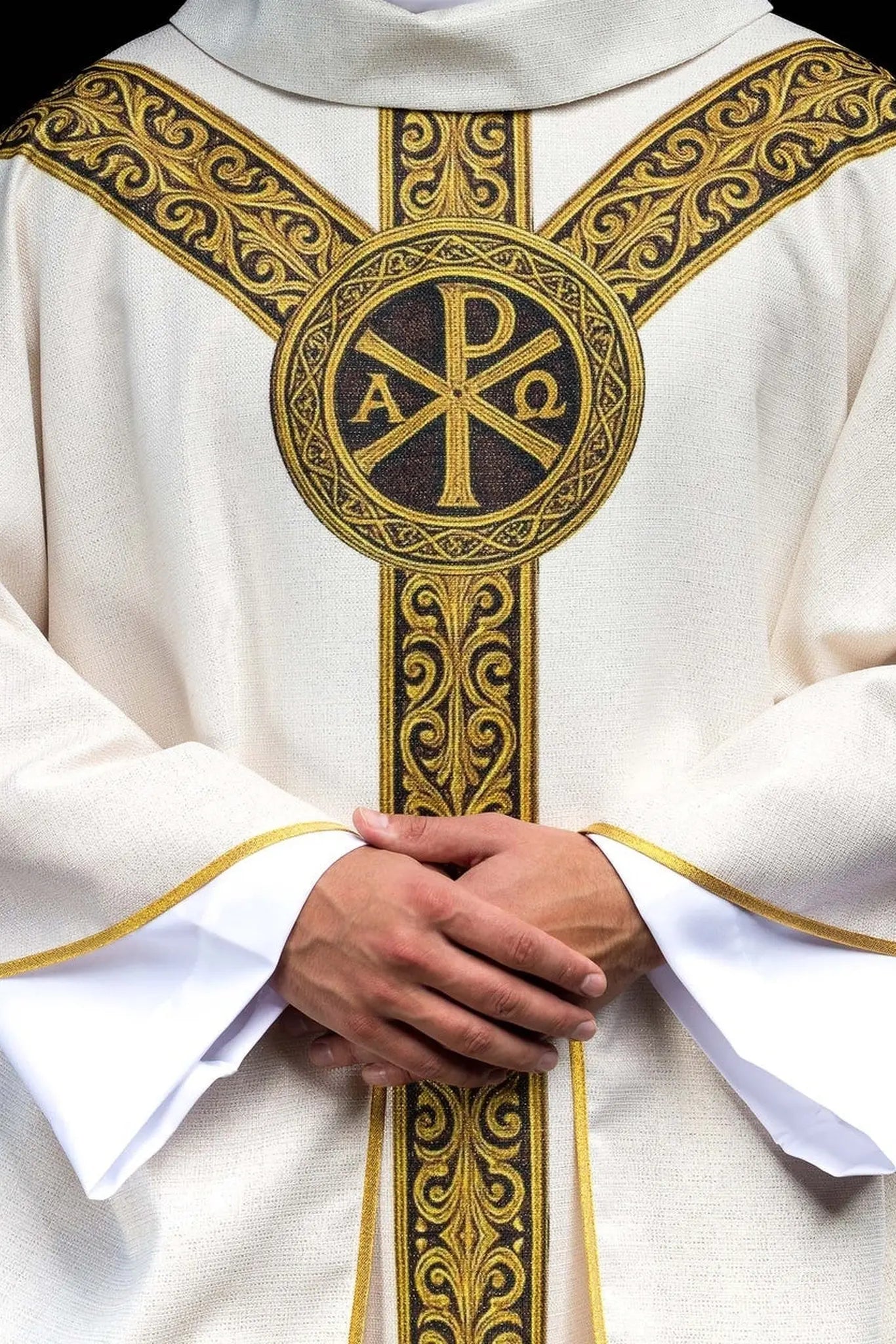 Ornat ecru z symbolem PAX – widok główny