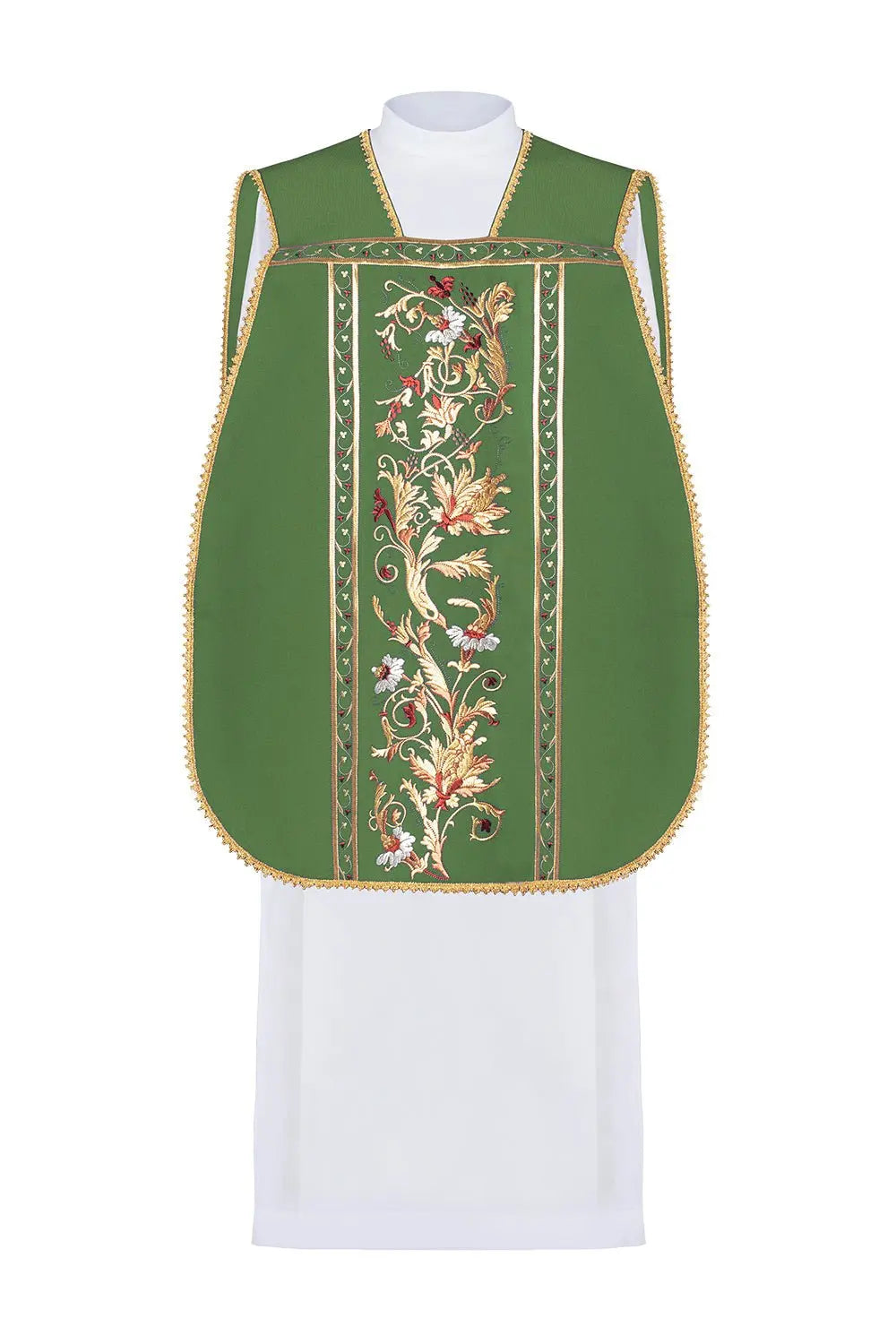 Ornat rzymski zielony z haftem kielicha eucharystycznego