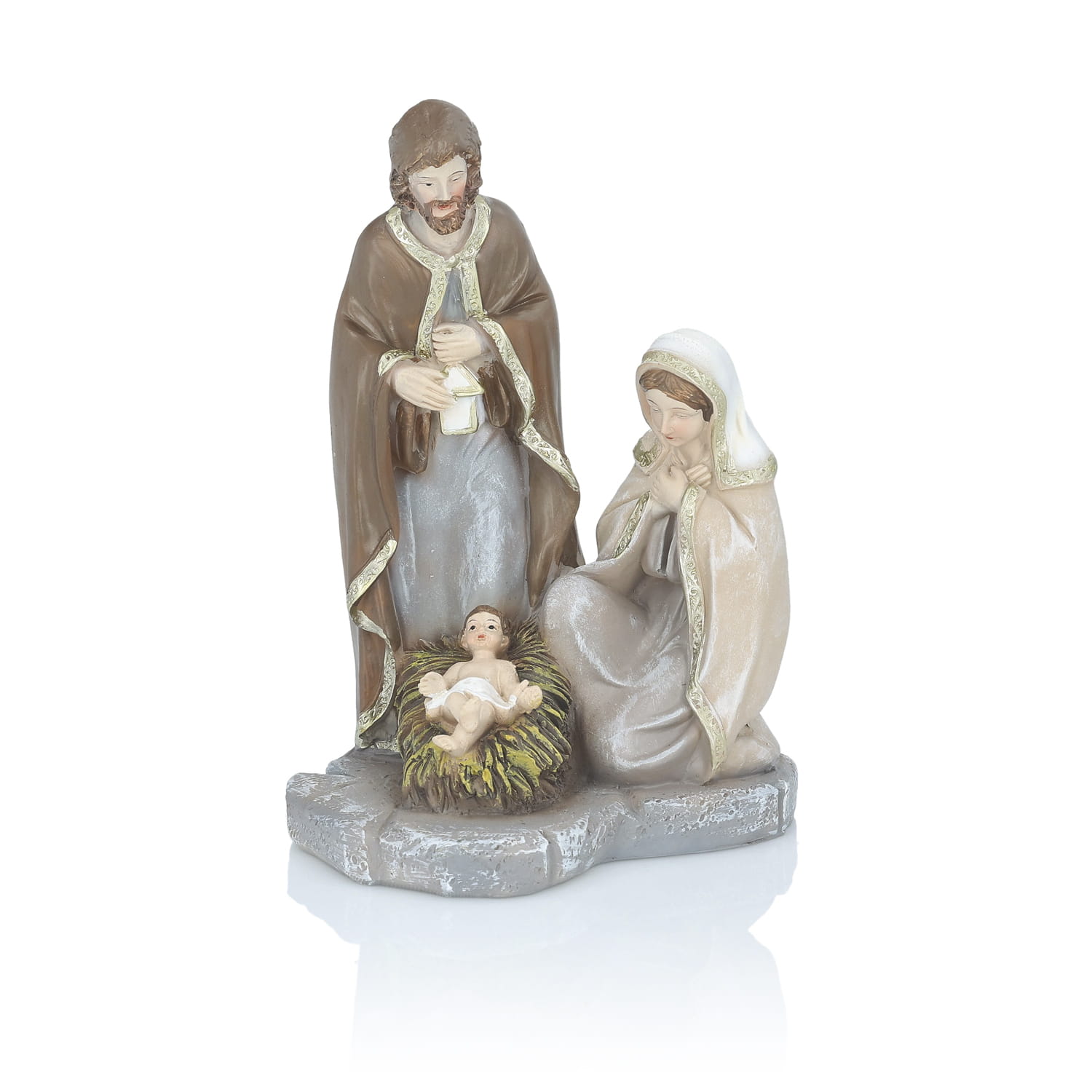 Figurka Świętej Rodziny Favola 17 cm w stonowanych barwach - przód