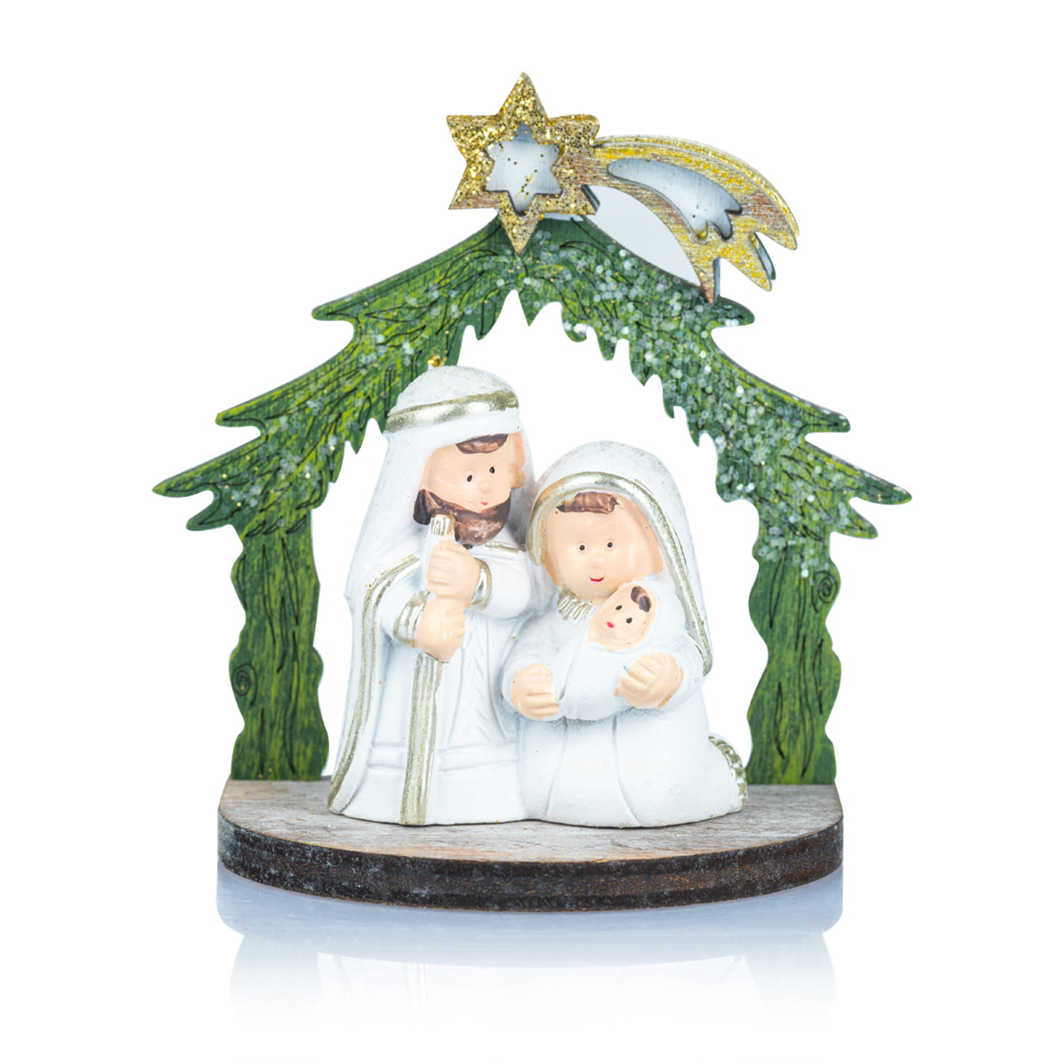 Święta Rodzina Favola 7 cm - figurka z zieloną oprawą - przód