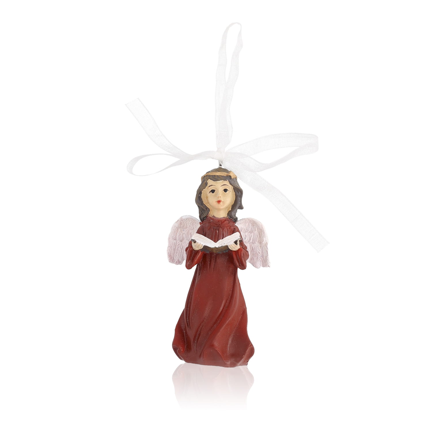 Aniołek w czerwonej sukni Favola 9 cm - zawieszka - przód