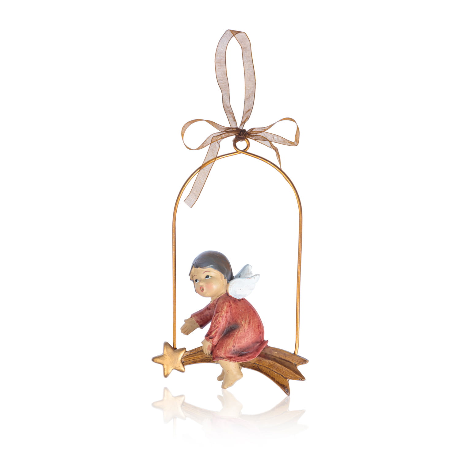 Aniołek na gwieździe Favola 15 cm - zawieszka - przód zawieszki