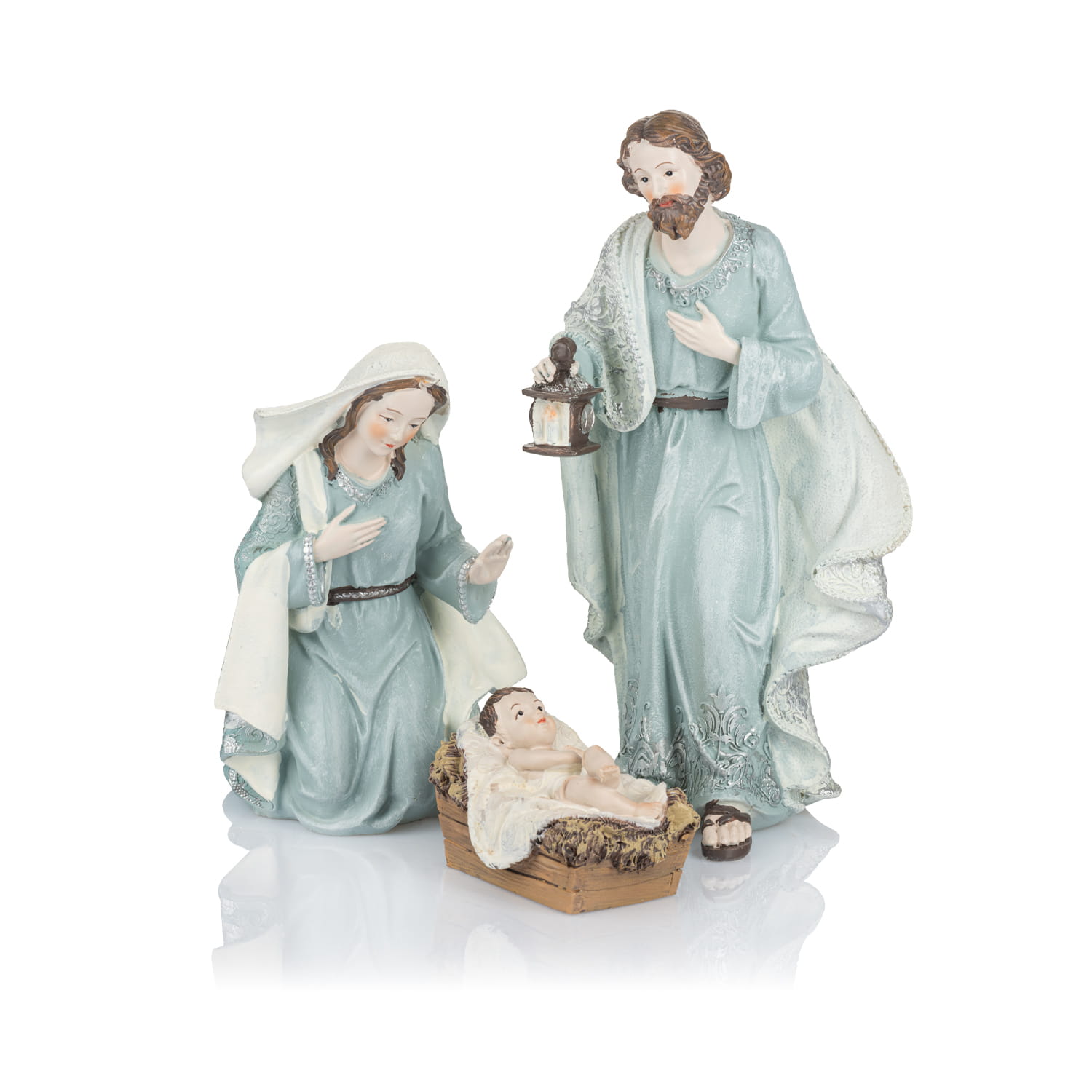 Święta Rodzina Favola 25 cm - jasne figurki z żywicy - przód kompletu