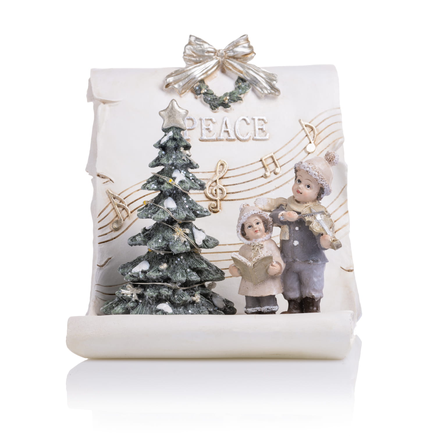 Scenka świąteczna PEACE LED Favola 15,5 cm - przód scenki PEACE