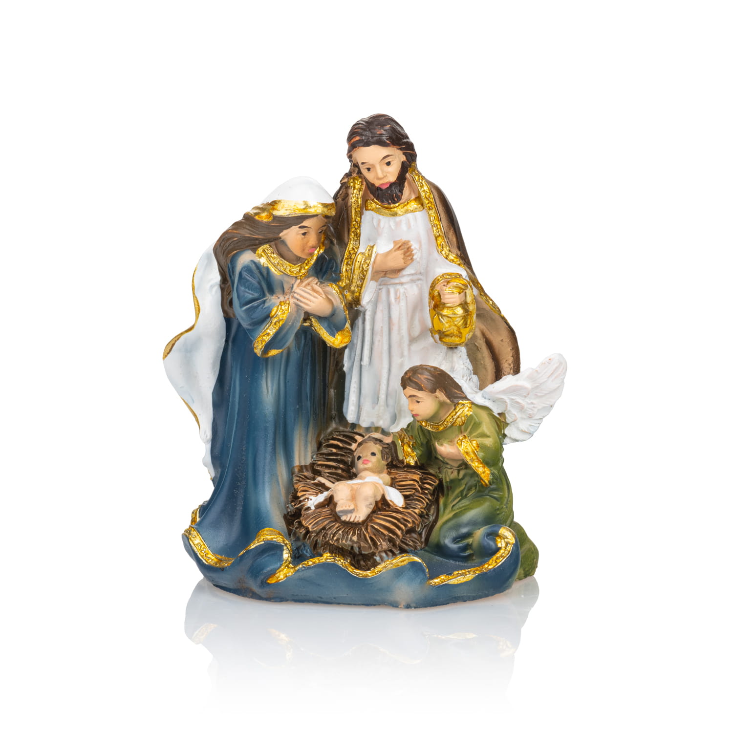 Święta Rodzina z aniołem i zwierzętami Classic 8 cm - widok główny