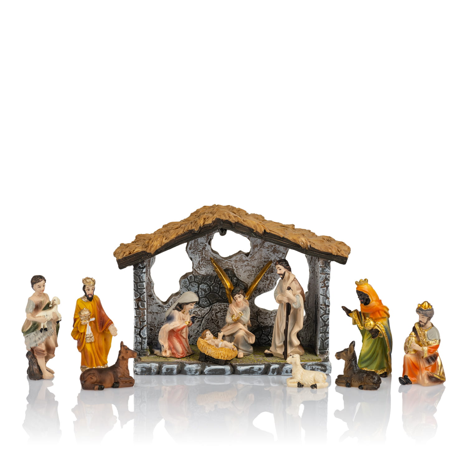 Szopka Classic ze stajenką 8,5 cm - 12 elementów - widok główny