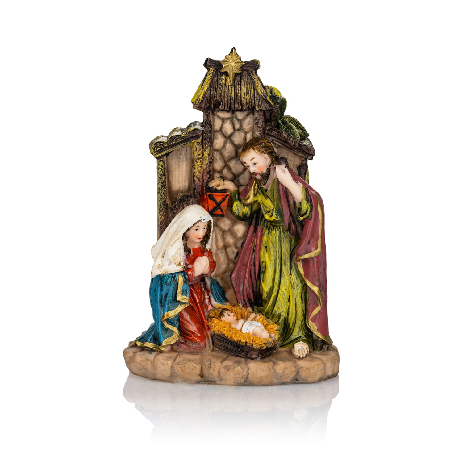 Święta Rodzina przy stajence z motywem kamienia Classic 16 cm - widok główny