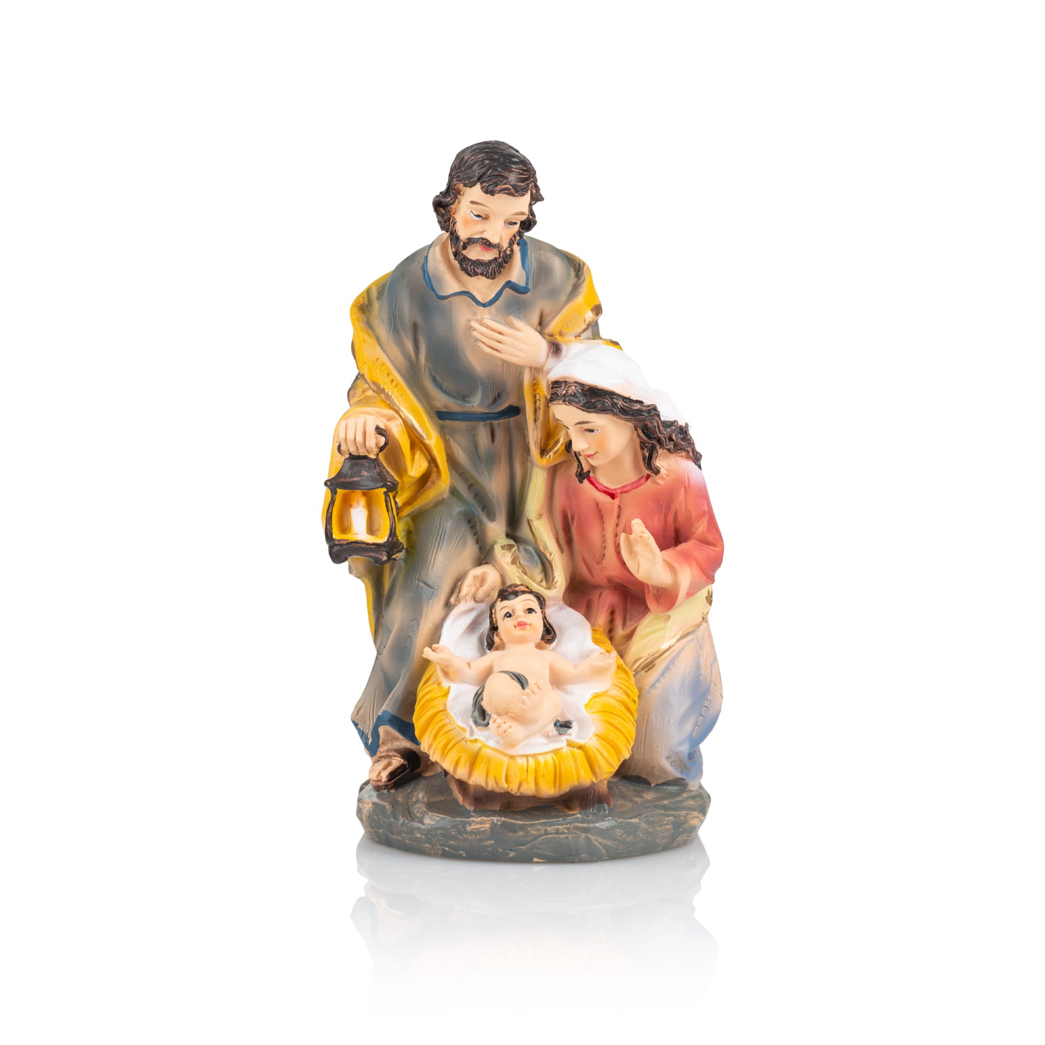 Święta Rodzina przy żłóbku Classic 13,5 cm - z lampą - widok główny