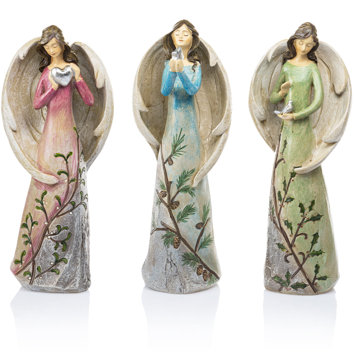 Anioł Decorato 25 cm - gołąb, gwiazda lub serce - widok główny
