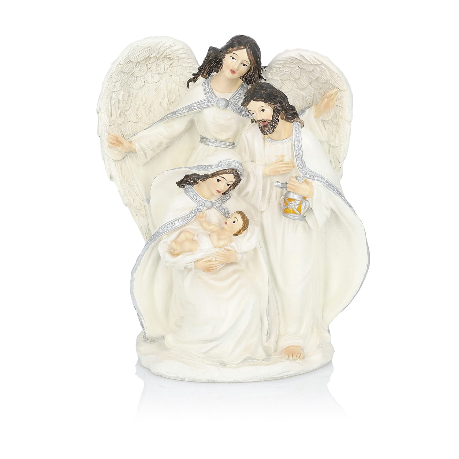 Święta Rodzina z aniołem Classic 14 cm - jasna figura - widok główny