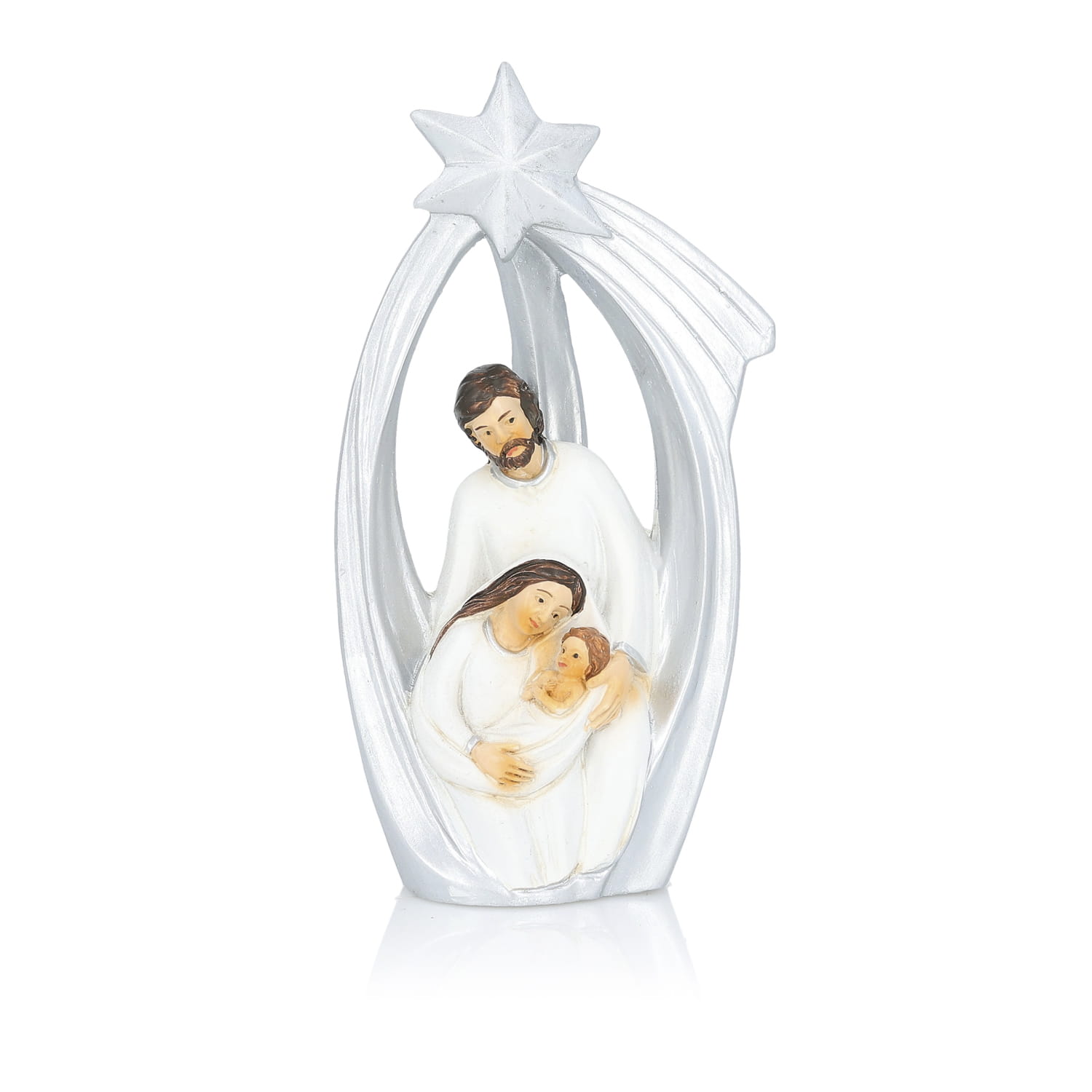 Szopka Classic 12 cm - srebrzysta rama z gwiazdą - widok główny