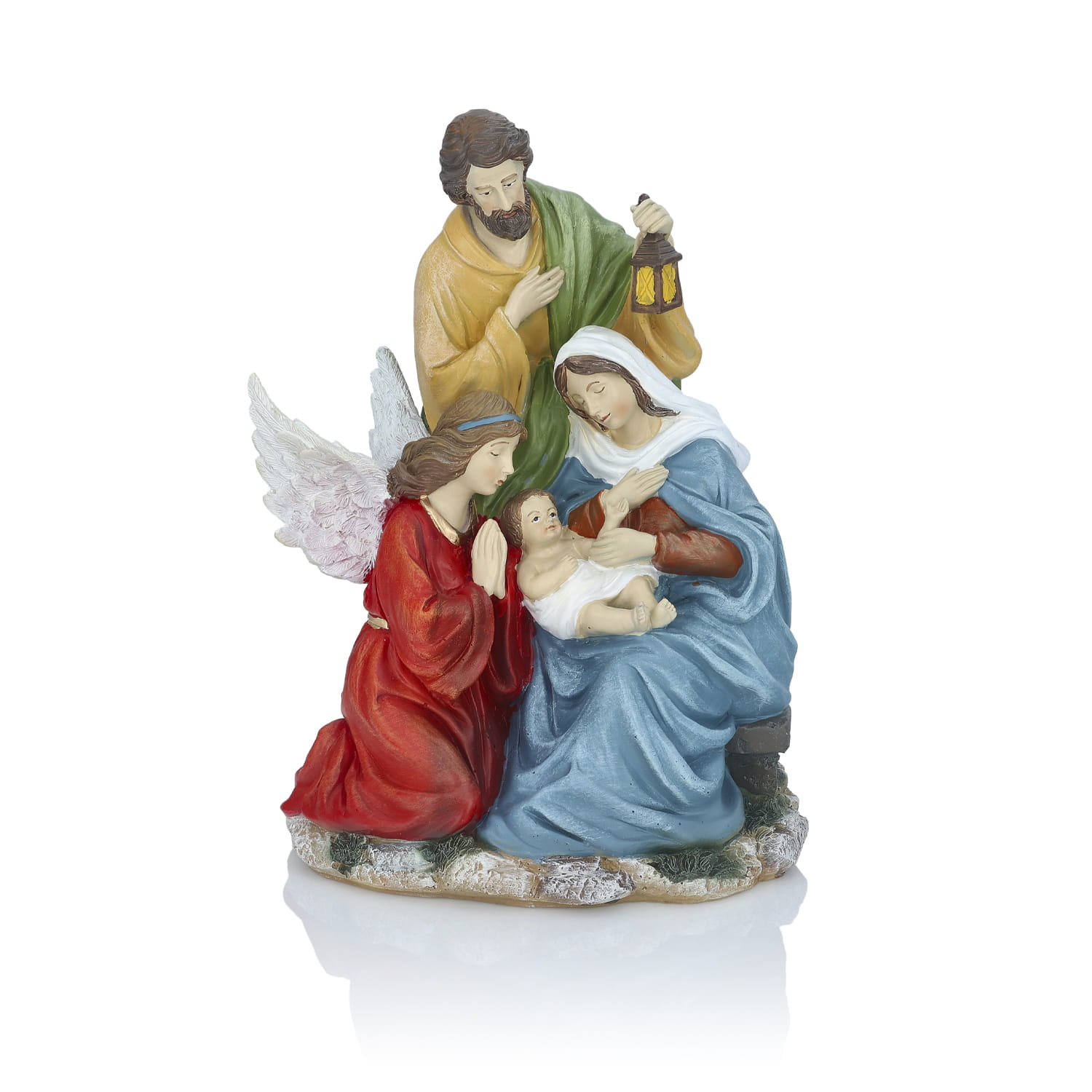 Święta Rodzina z klęczącym aniołem Decorato 30 cm - widok główny
