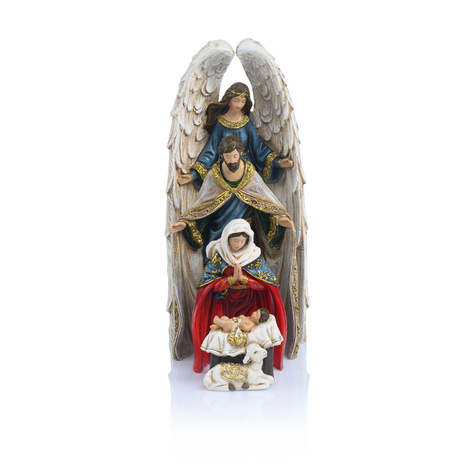 Święta Rodzina z aniołem Decorato 25 cm - 4 elementy - widok główny