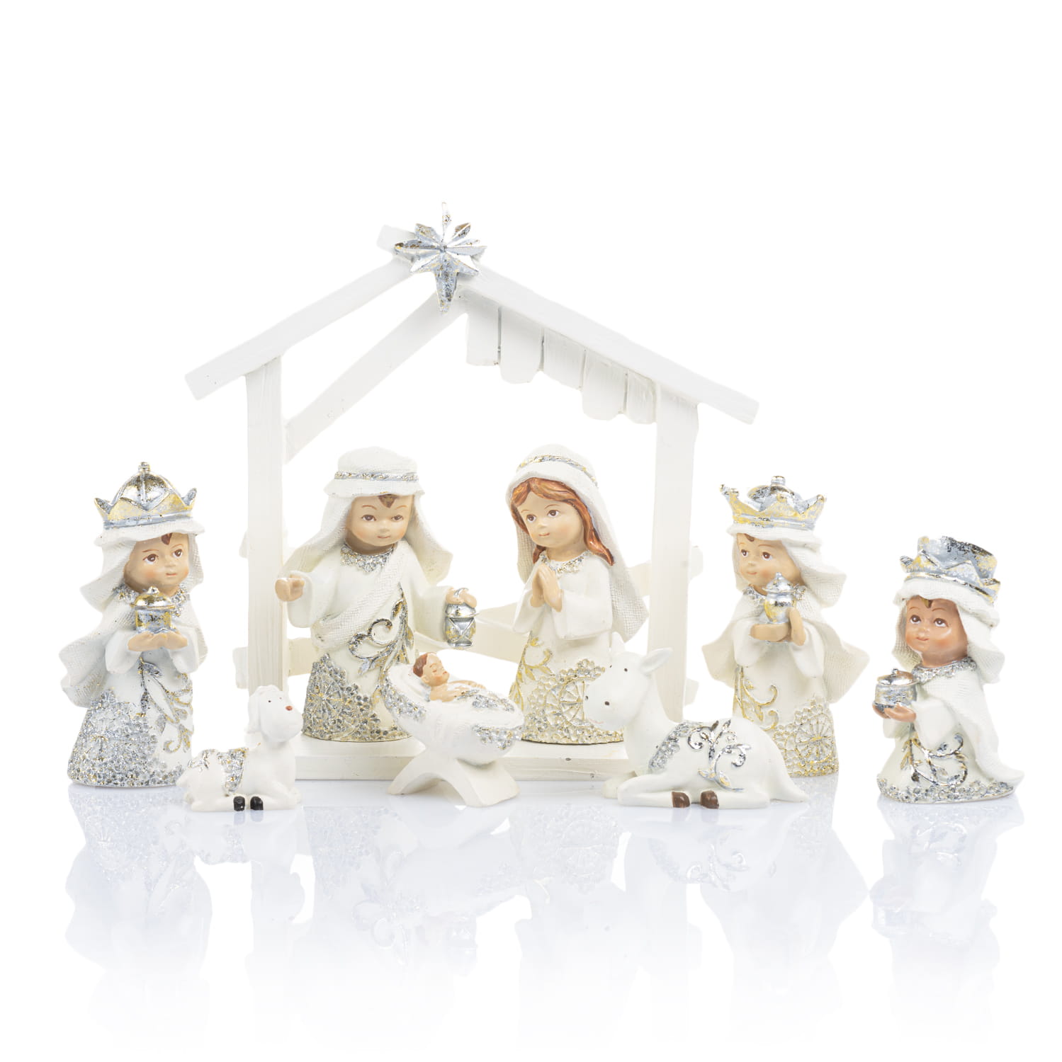 Szopka Decorato - komplet 9 elementów, stajenka 16 cm - widok główny
