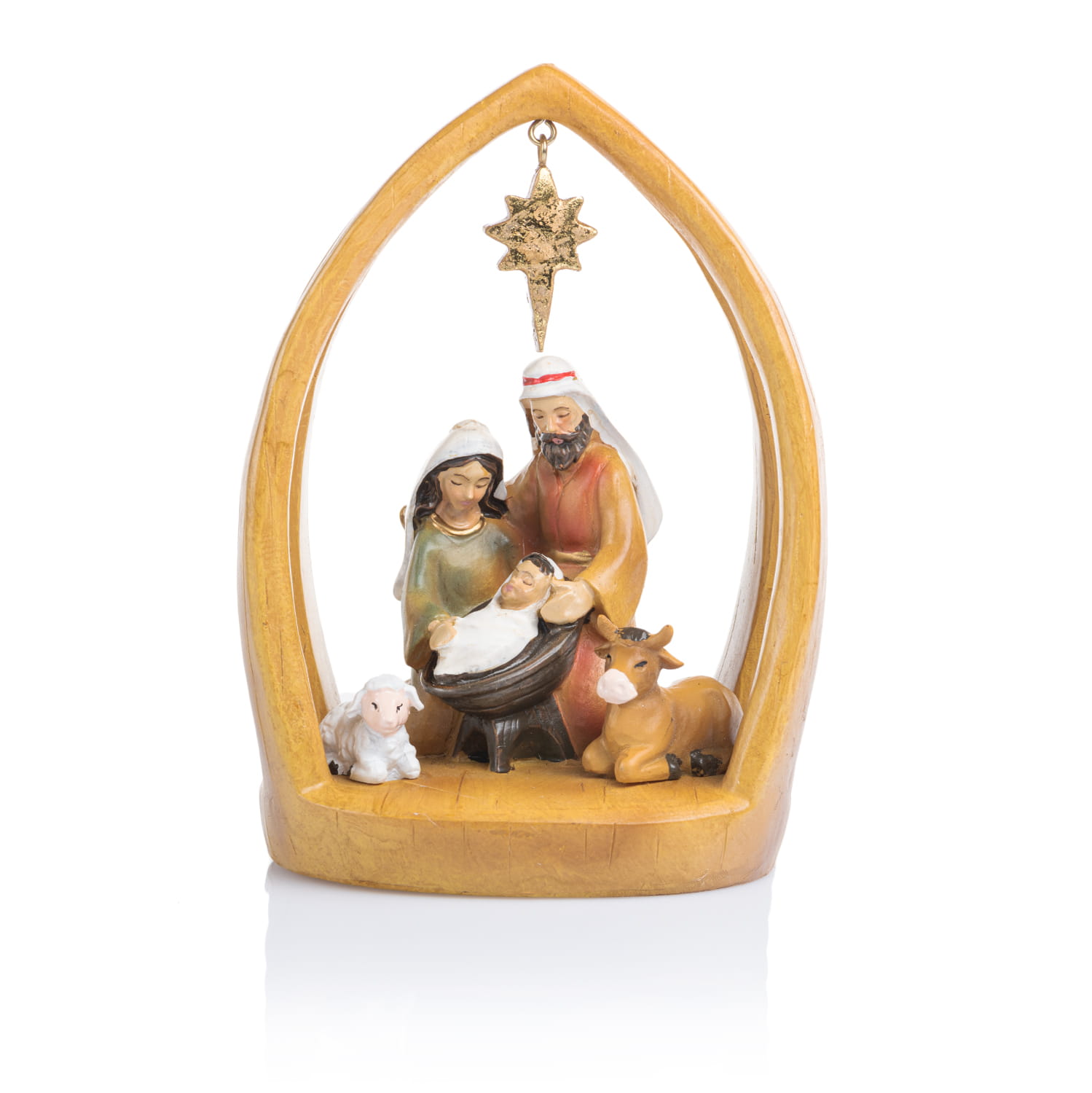 Szopka Decorato 13 cm - jasna rama z gwiazdą - widok główny