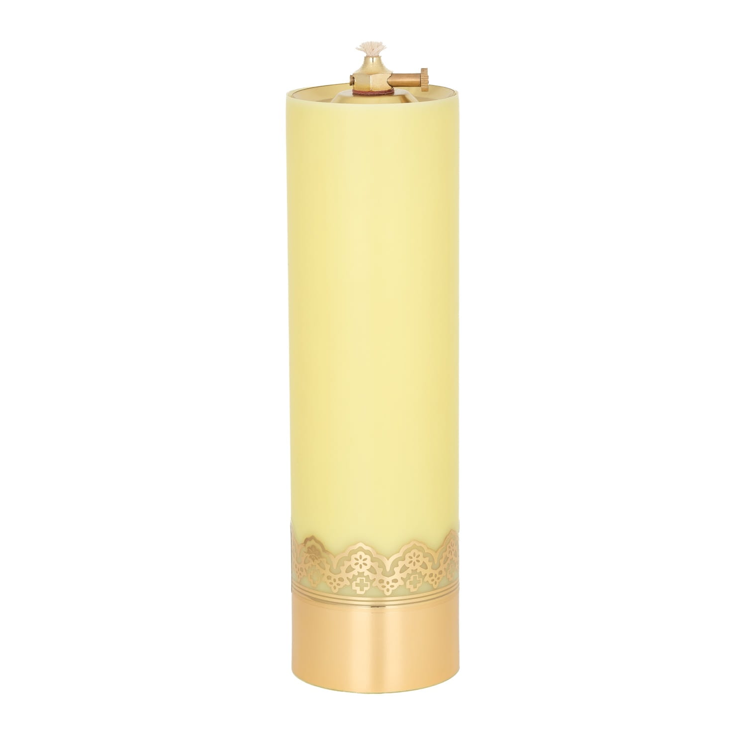 Świeca olejowa żółta 26 × 7,5 cm - widok produktu