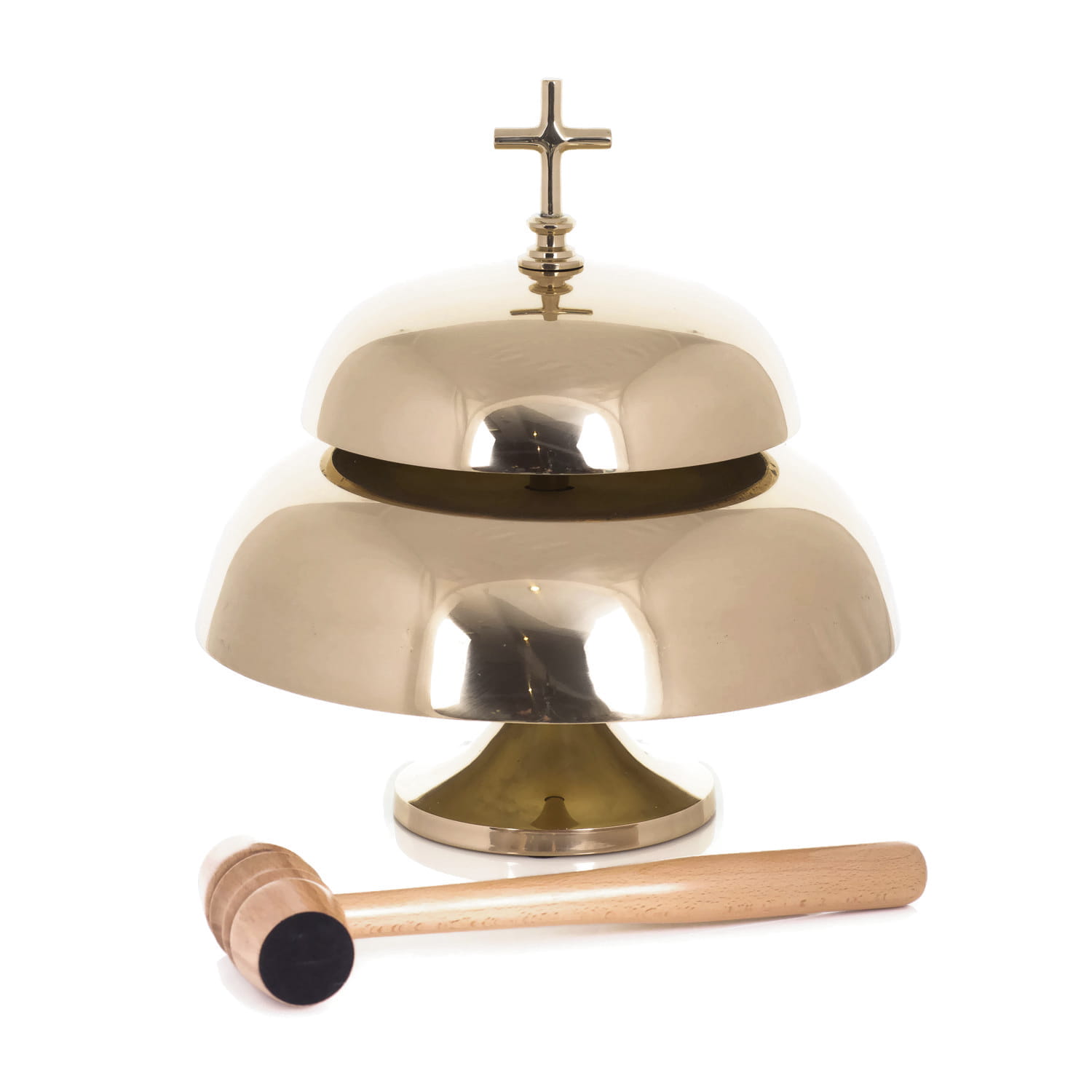 Gong mszalny mosiężny, podwójny