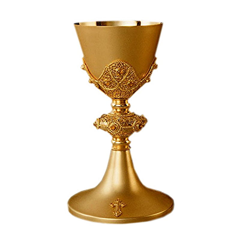 Kielich mszalny, zdobiony topazem, nodus ażur