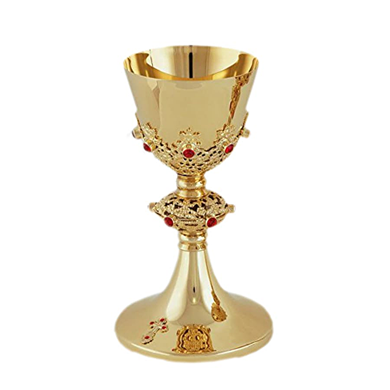 Kielich mszalny, kamienie czerwone