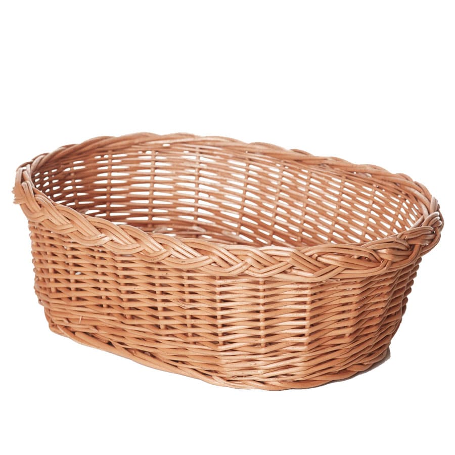 Wicker Basket for Church Offering with Burgundy Lining