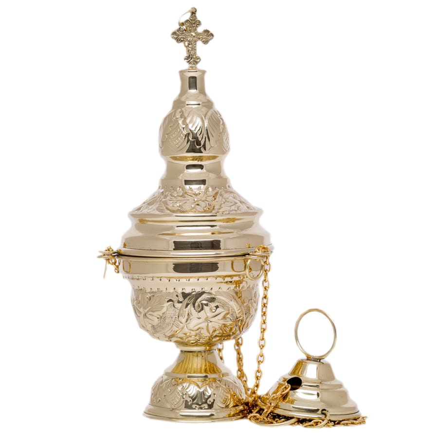 Trybularz mosiężny, złocony