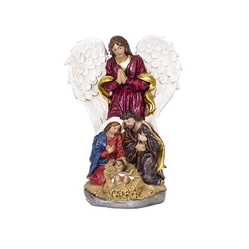 Figura Święta Rodzina z Aniołem - Boże Narodzenie