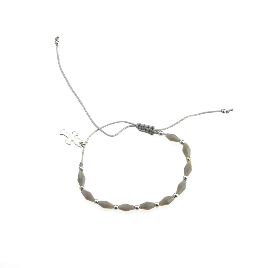 Delikatna dziesiątka różańca z krzyżem na rękę