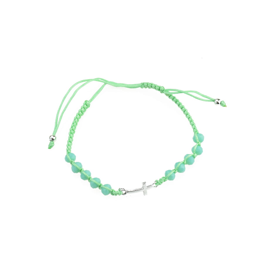 Bransoletka religijna z koralików zielona