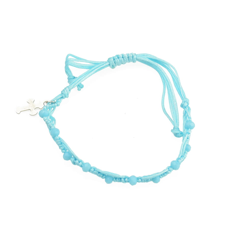 Dziesiątka różańca z niebieskich koralików