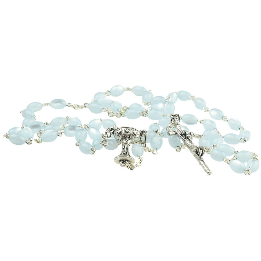 Różaniec Madre Perla owal. Na Pierwszą Komunię Świętą.