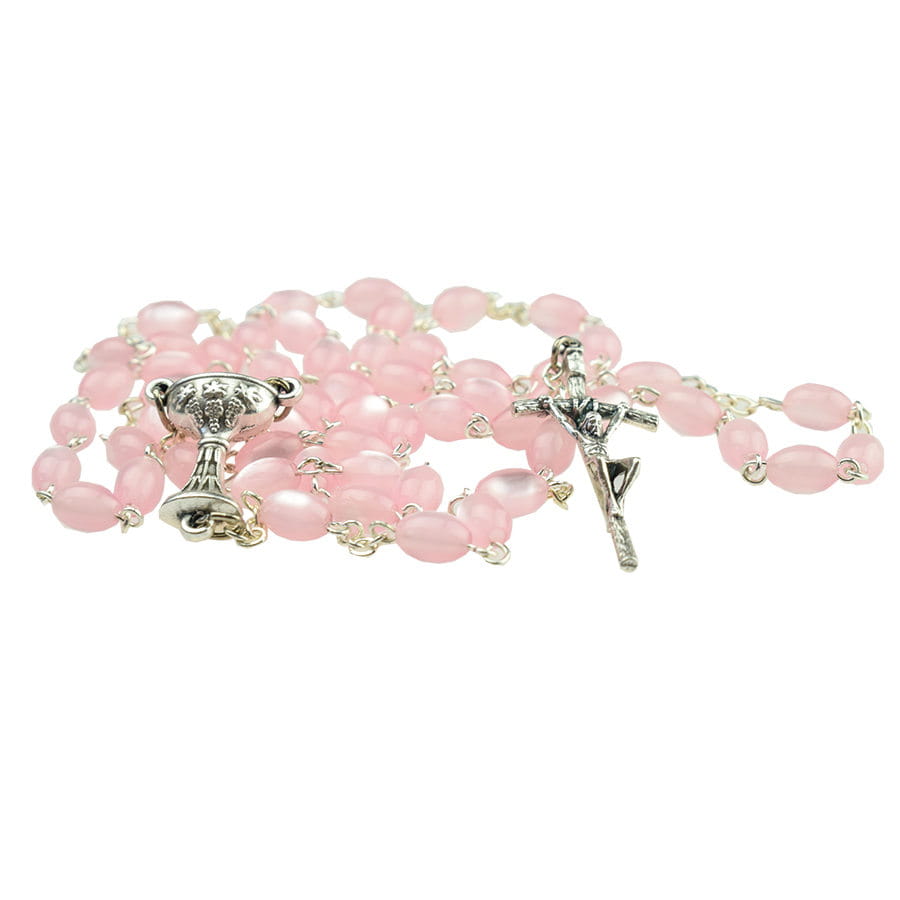 Różaniec Madre Perla owal. Na Pierwszą Komunię Świętą.