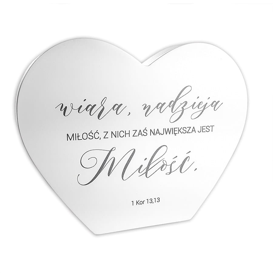 Deseczka dekoracyjna z cytatem Wiara, Nadzieja, Miłość