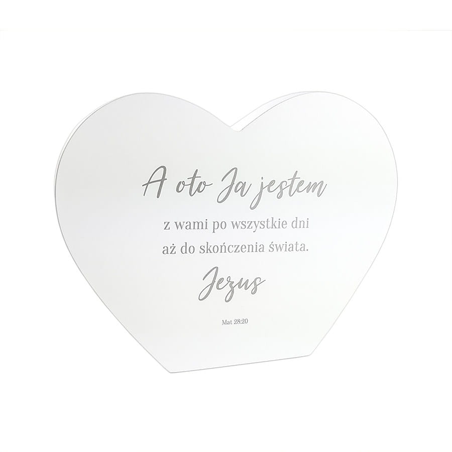 Deseczka dekoracyjna z cytatem A oto Ja jestem