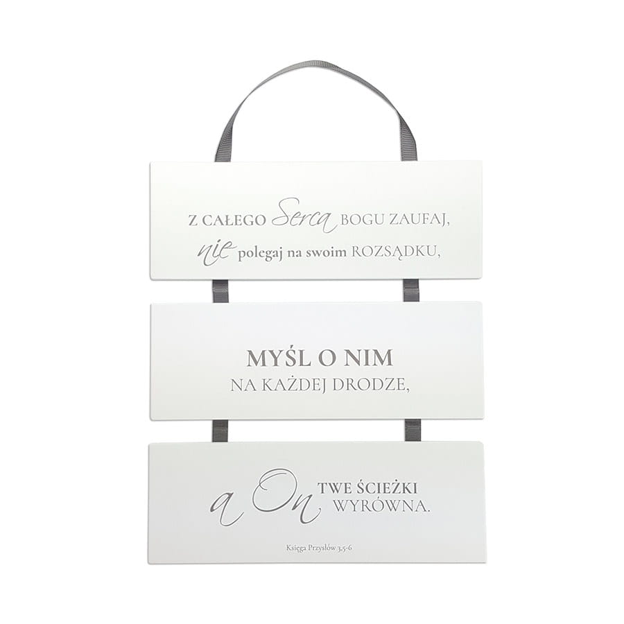 Tryptyk z cytatem Pisma Świętego