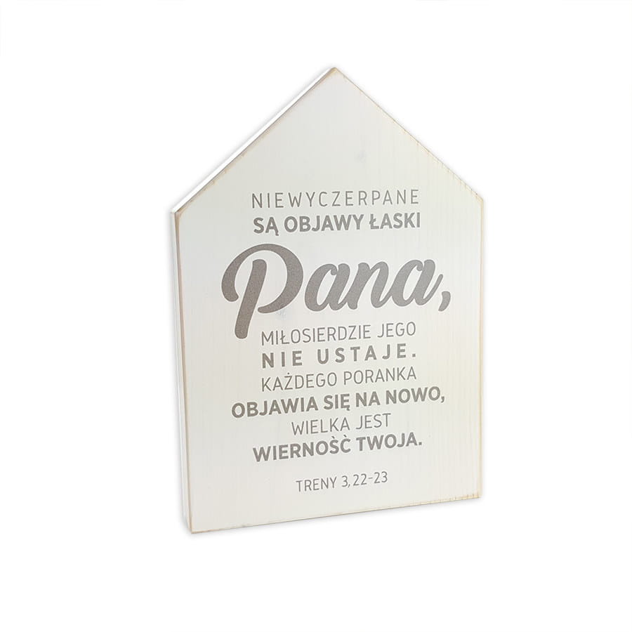 Cytat na desce z Pisma Świętego