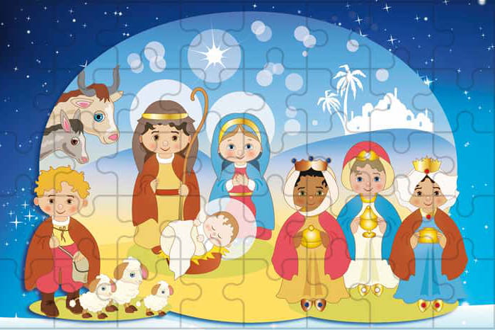Puzzle religijne Szopka betlejemska dla dzieci