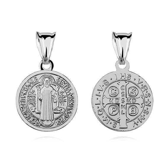 Srebrny medalik święty Benedykt