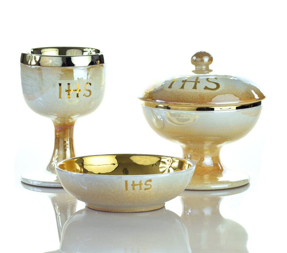 Zestaw liturgiczny, ceramika włoska, Iris9.JPG